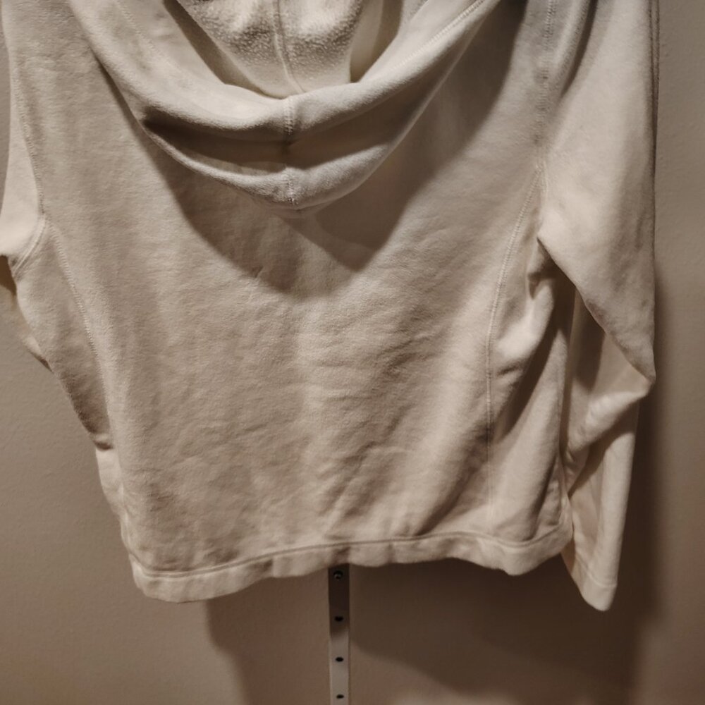 Tek Gear Women's White Fleece Hoodie Size Large Polyester Long Sleeve Pockets - Picture 10 of 11